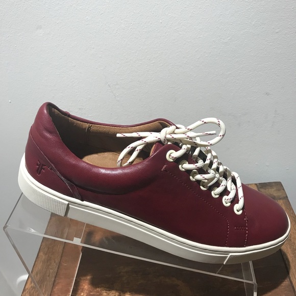 Frye Shoes - Frye Bud Low lace Burgundy Leather Sneakers